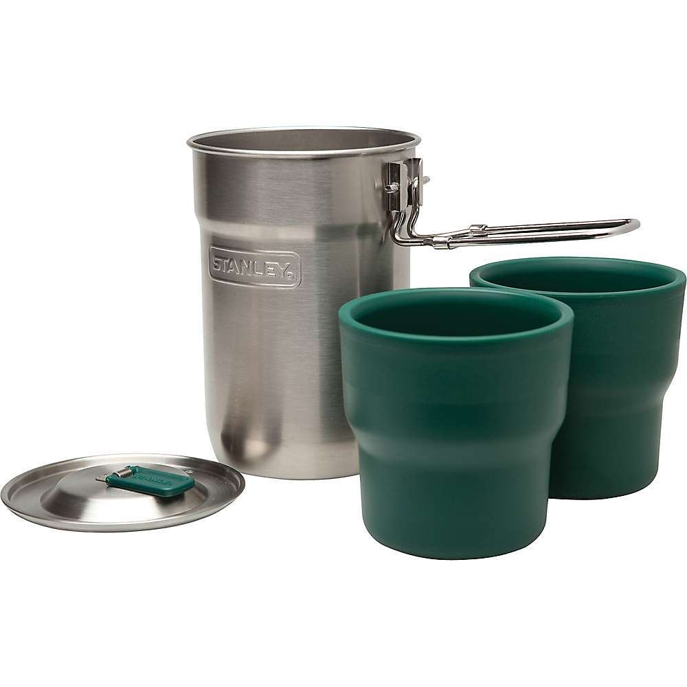NWT Stanley Stainless Steel Camp Two Cup Cookset 4 Piece Nesting Set Outdoors